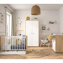 Baby- und Kleinkindzimmer-Set Arthur | Anzuchtbett, Kleiderschrank, Kommode | Bettkasten nicht enthalten | Artisan Oak Design