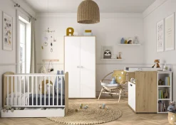 Baby- und Kleinkindzimmer-Set Arthur | Anzuchtbett, Kleiderschrank, Kommode | Bettkasten nicht enthalten | Artisan Oak Design