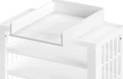Babyzimmer Forrest: Babybett 60x120cm, Wickeltisch mit Wickelauflage - Weißbuche