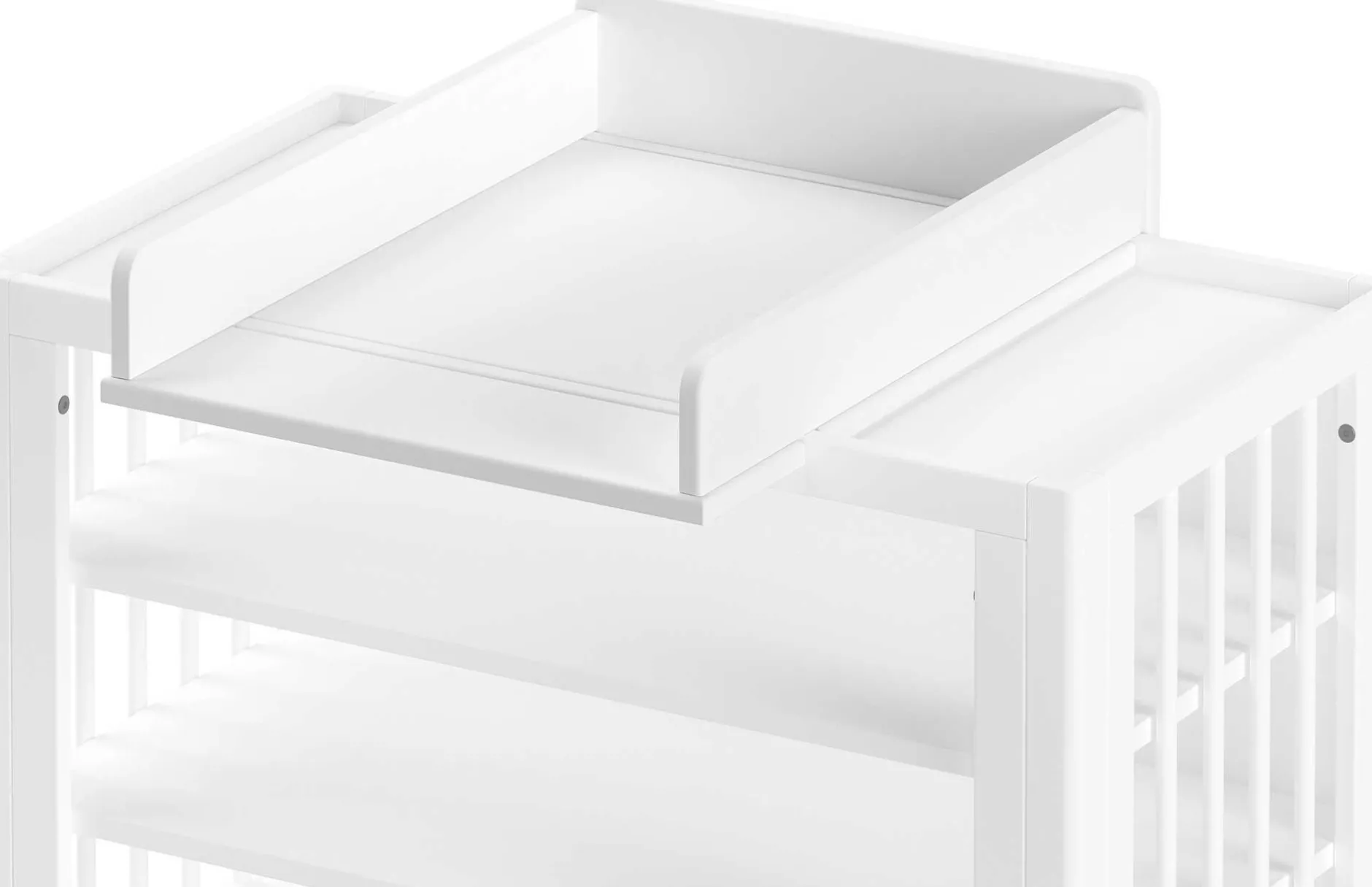 Babyzimmer Forrest: Babybett 60x120cm, Wickeltisch, Kleiderschrank - Weißbuche