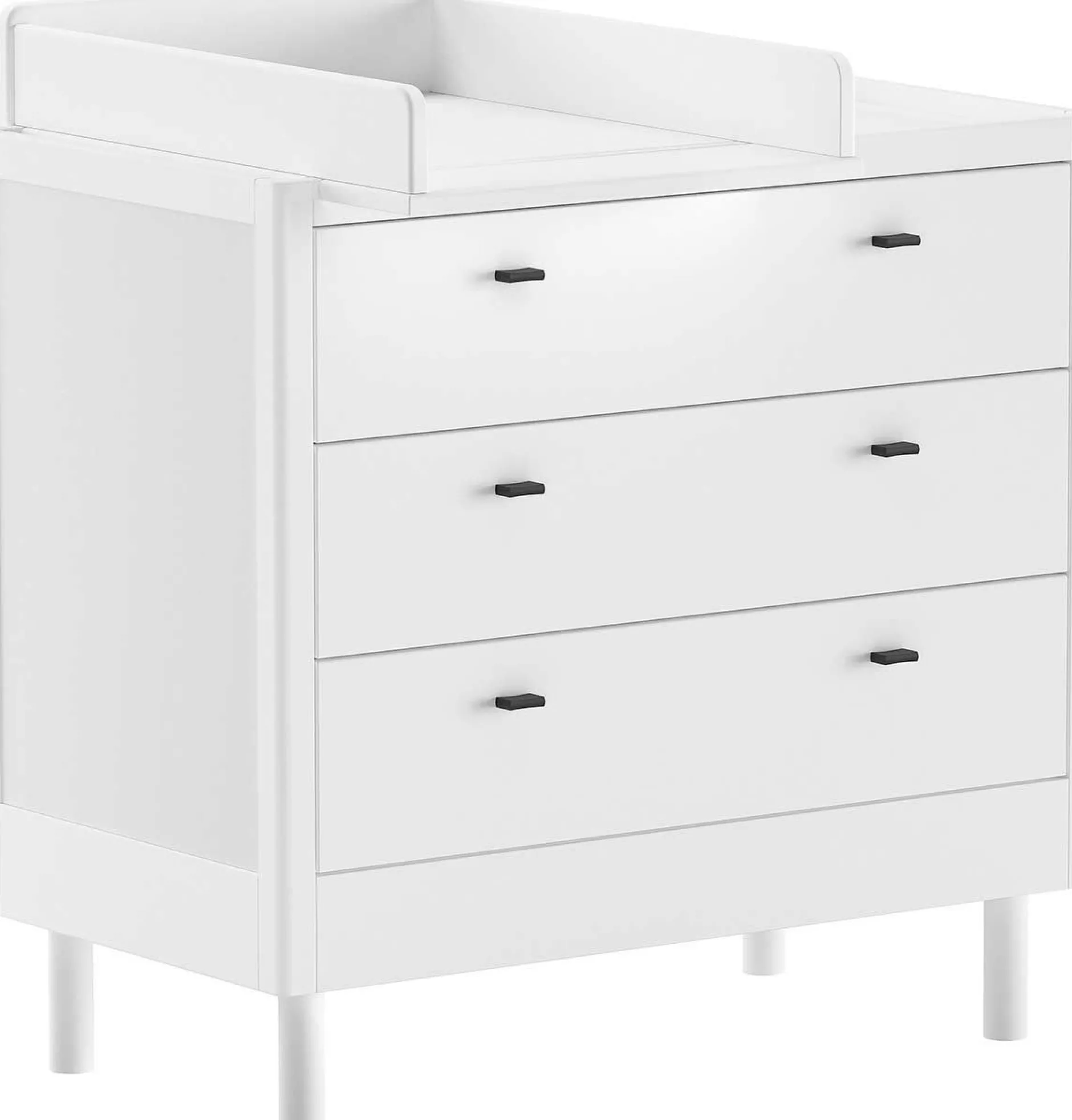 Babyzimmer Forrest: Babybett 60x120cm, Kommode mit Windelregal, Kleiderschrank - Weißbuche