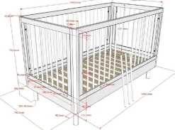 Babyzimmer Forrest: Babybett 70x140cm, Wickeltisch - Buche weiß