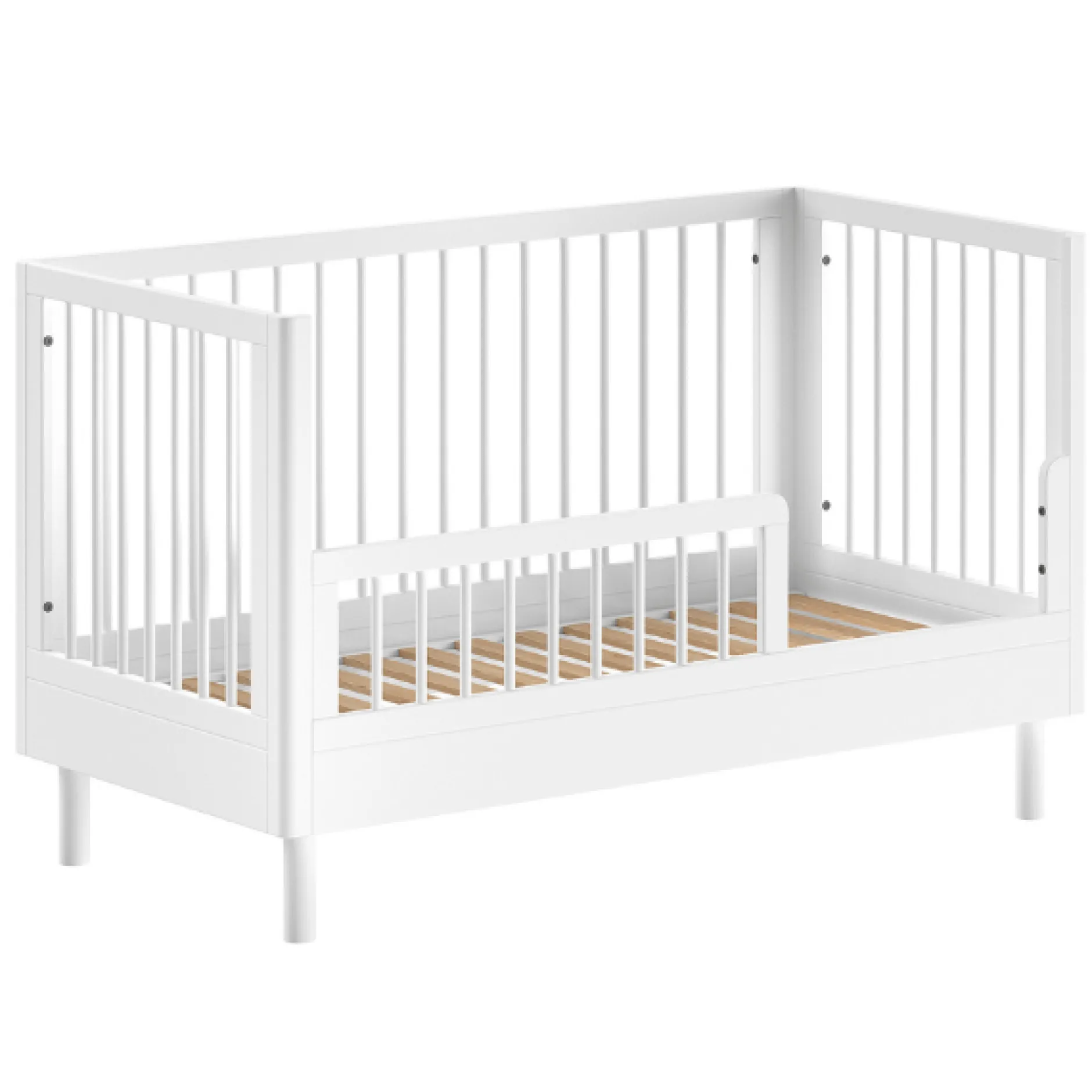 Babyzimmer Forrest: Babybett 70x140cm, Kommode - Buche weiß
