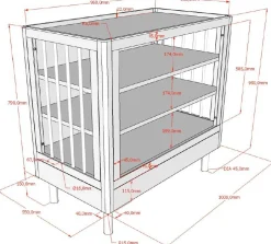 Babyzimmer Forrest: Babybett 60x120cm, Wickeltisch - Weißbuche