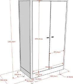 Babyzimmer Forrest: Babybett 60x120cm, Wickeltisch, Kleiderschrank - Weißbuche