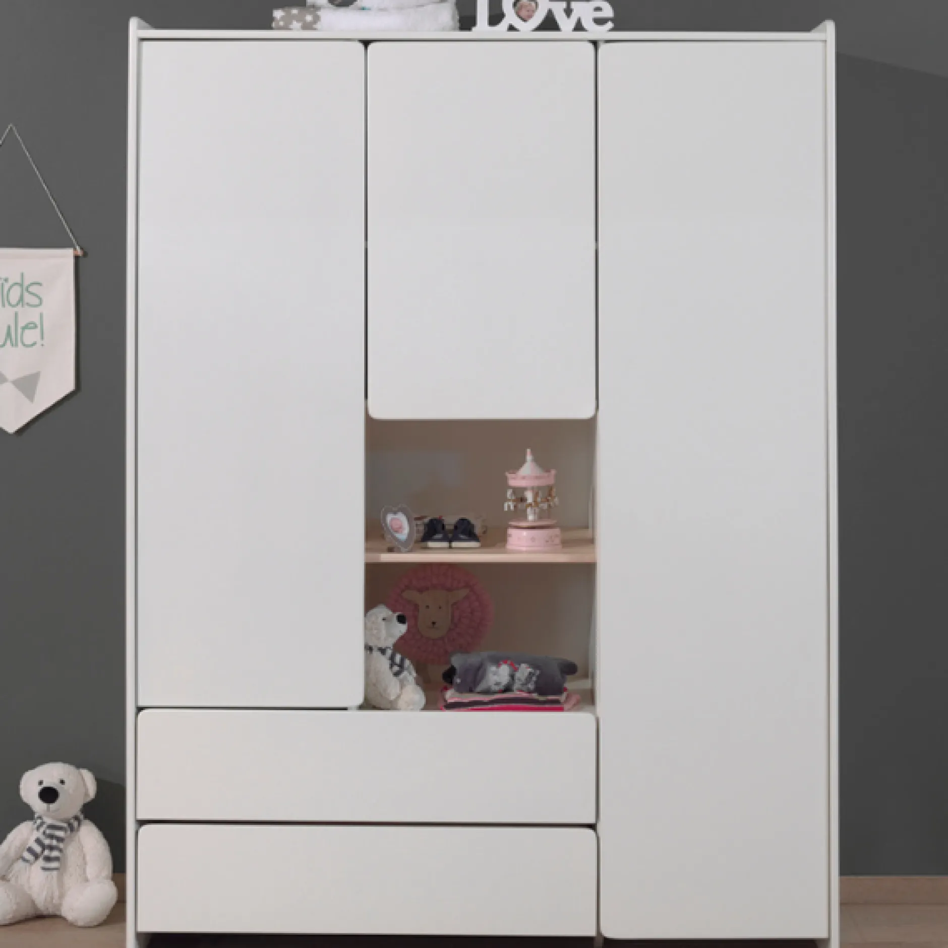 Babyzimmer Kombination 3 Kiddy-weiß