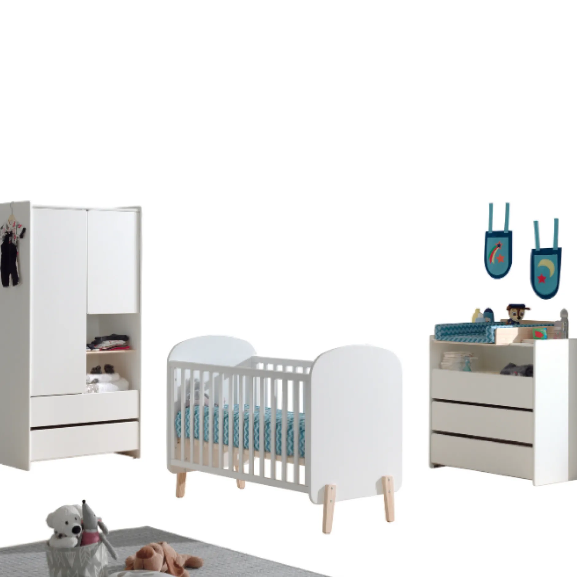 Babyzimmer Kombination 1 Kiddy-weiß