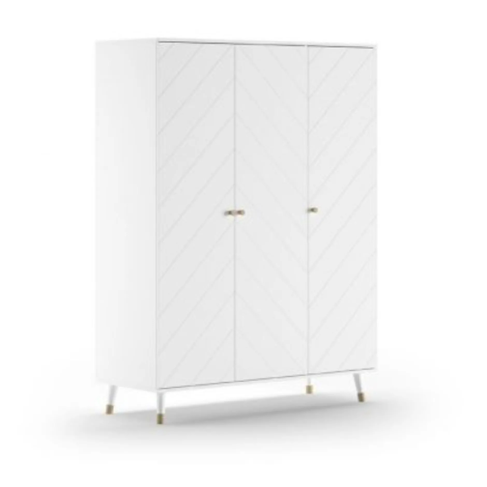 Babyzimmer-Set Billy - Dreitüriger Kleiderschrank, Kommode, Wickeltisch und Babybett - MDF/Weiß