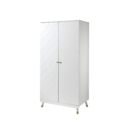 Babyzimmer-Set Billy - Zweitüriger Kleiderschrank, Kommode, Wickeltisch & Babybett - MDF/Weiß