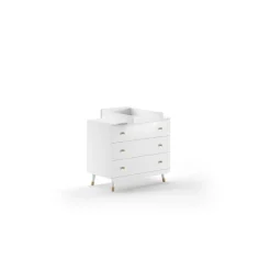 Babyzimmer-Set Billy - Zweitüriger Kleiderschrank, Kommode, Wickeltisch & Babybett - MDF/Weiß
