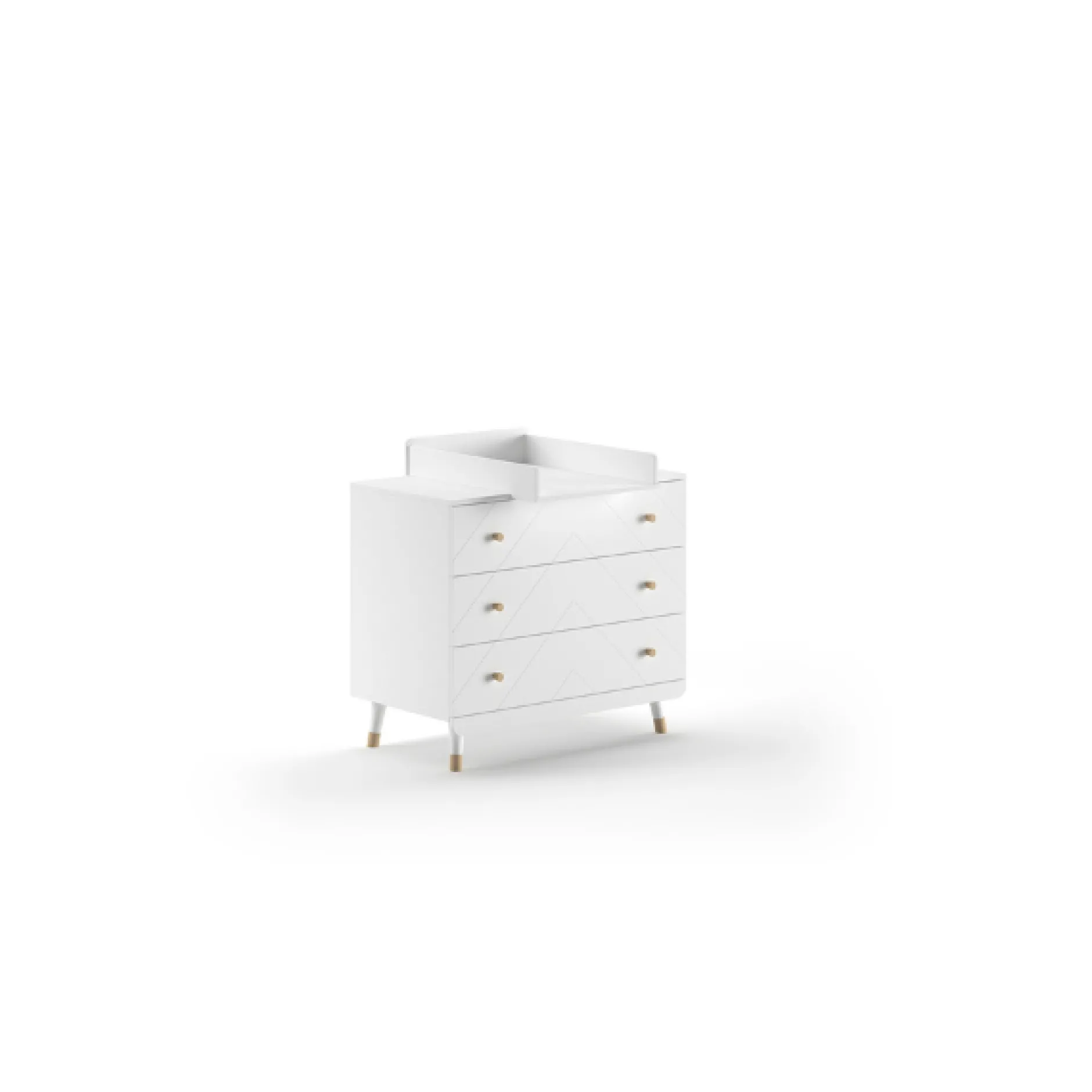 Babyzimmer-Set Billy - Zweitüriger Kleiderschrank, Kommode, Wickeltisch & Babybett - MDF/Weiß
