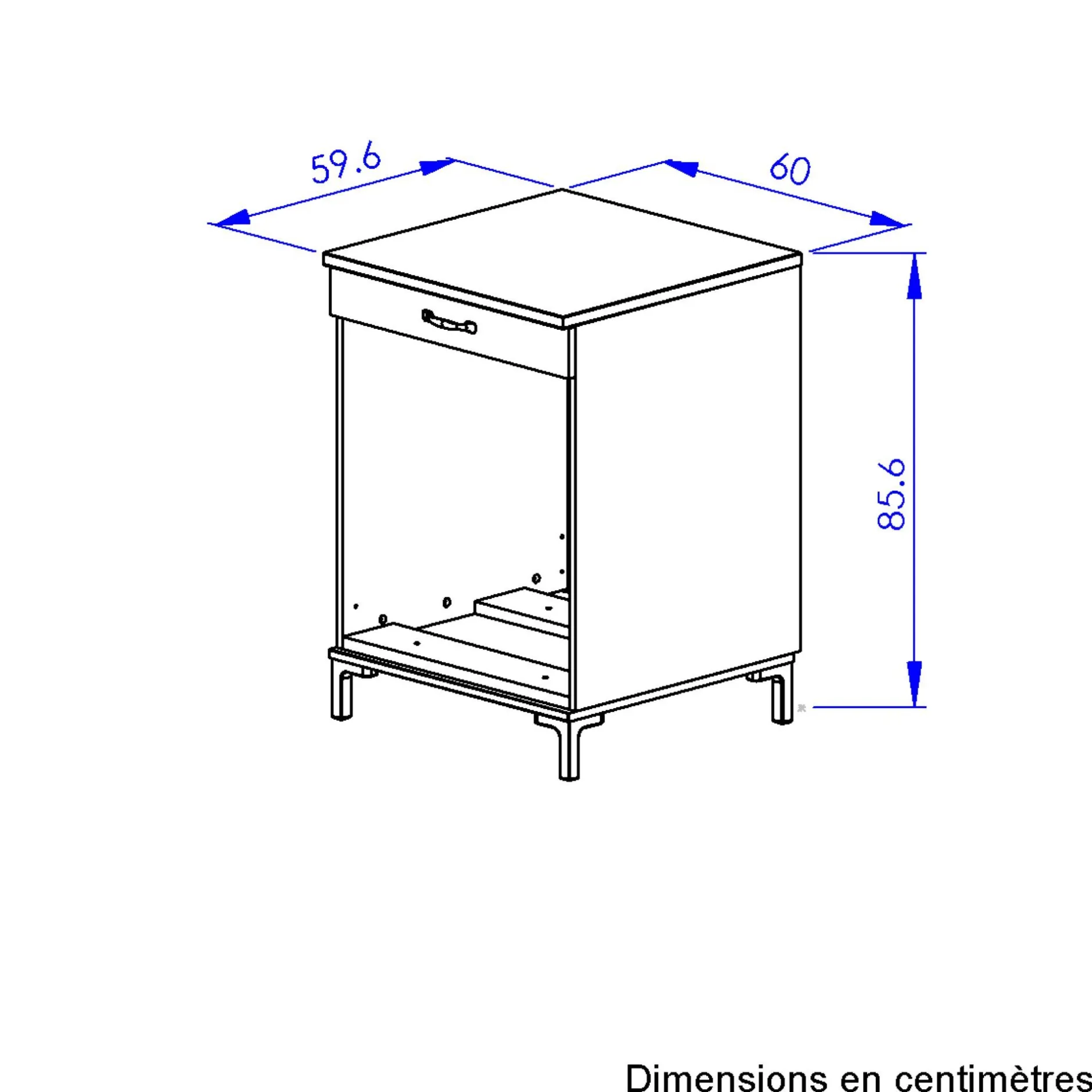 Backofenschrank Manchester | Backofen nicht enthalten | 60 x 60 x 86 cm | Helvezia Oak Design