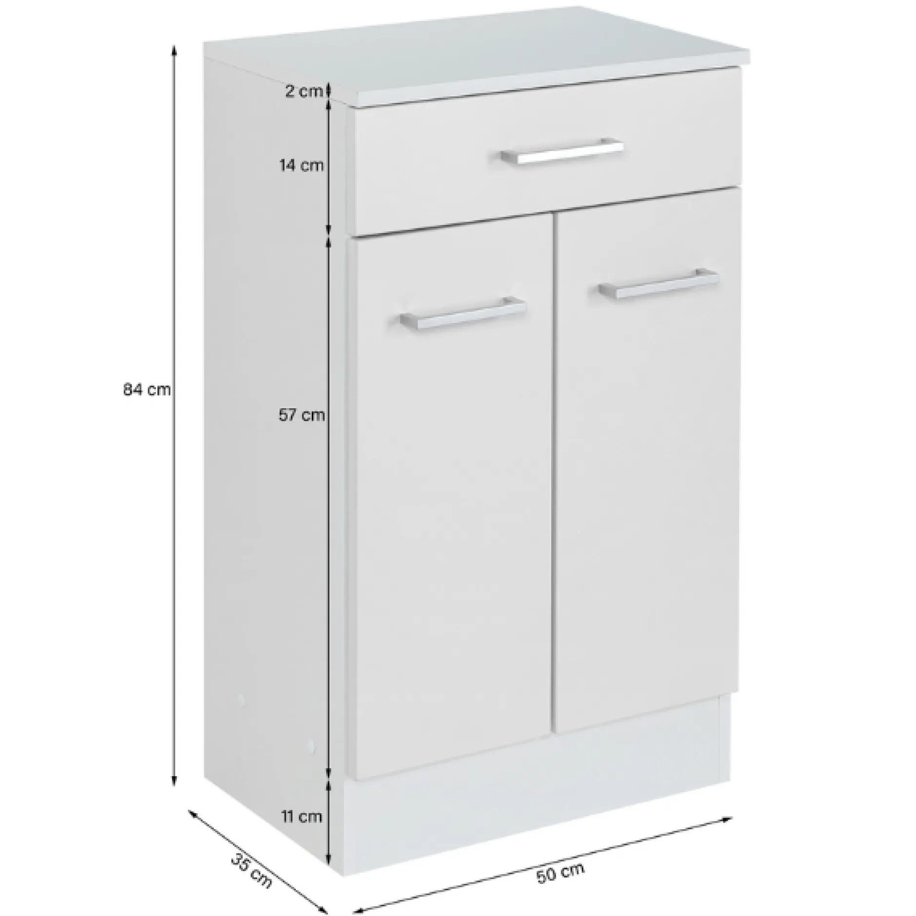 Badezimmer Ricca: Wandschrank, Badezimmerschrank, Spiegelschrank, Waschtischunterschrank - grau