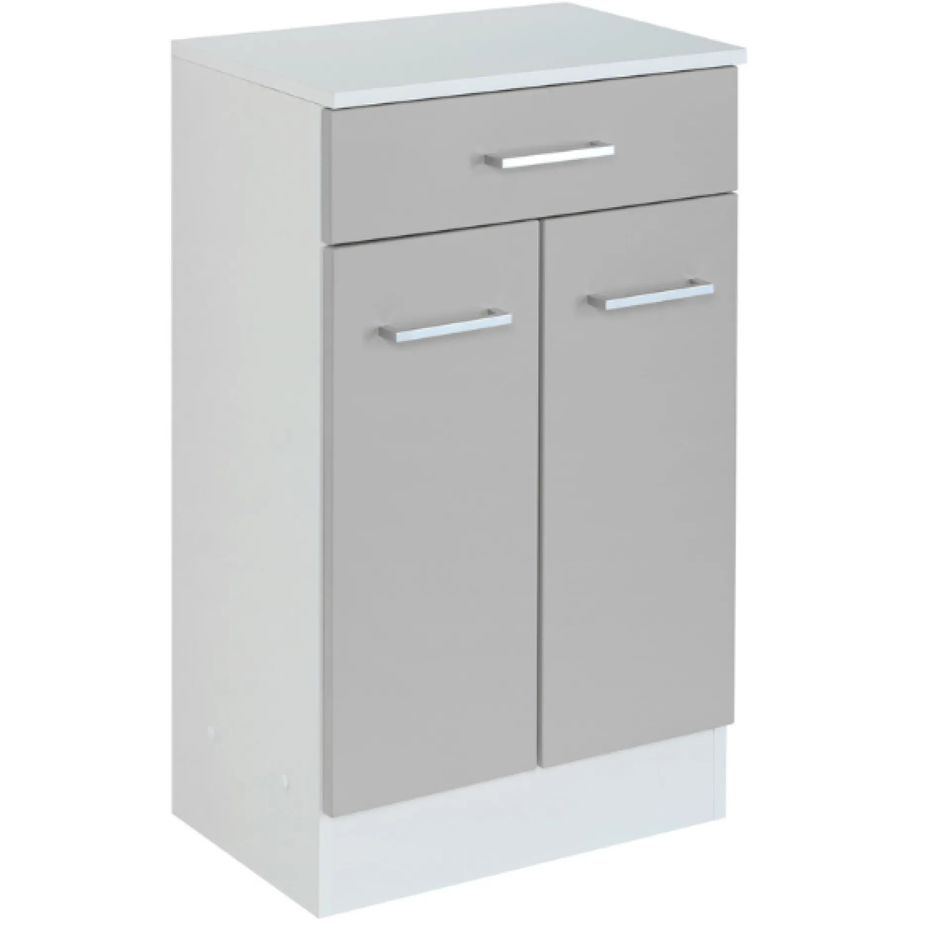 Badezimmer Ricca: Wandschrank, Badezimmerschrank, Spiegelschrank, Waschtischunterschrank - grau