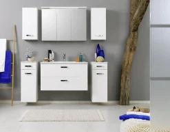 Badezimmerschrank Bobbi 30cm 1 Schublade und 1 Tür - weiß