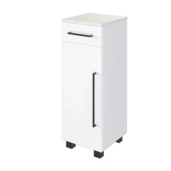 Badezimmerschrank Dusan 30 cm mit 1 Tür und 1 Schublade - weiß