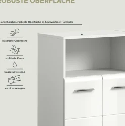 Badezimmerschrank Ice Xonox - Weiß Hochglanz - 120x82x30 cm