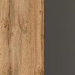 Badezimmerschrank Pares 30cm 1 Tür und 1 Schublade - Graphit/Eiche Rotbraun
