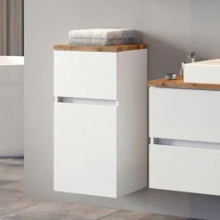 Badezimmerschrank Pisca 40cm 1 Tür und 1 Schublade - weiß