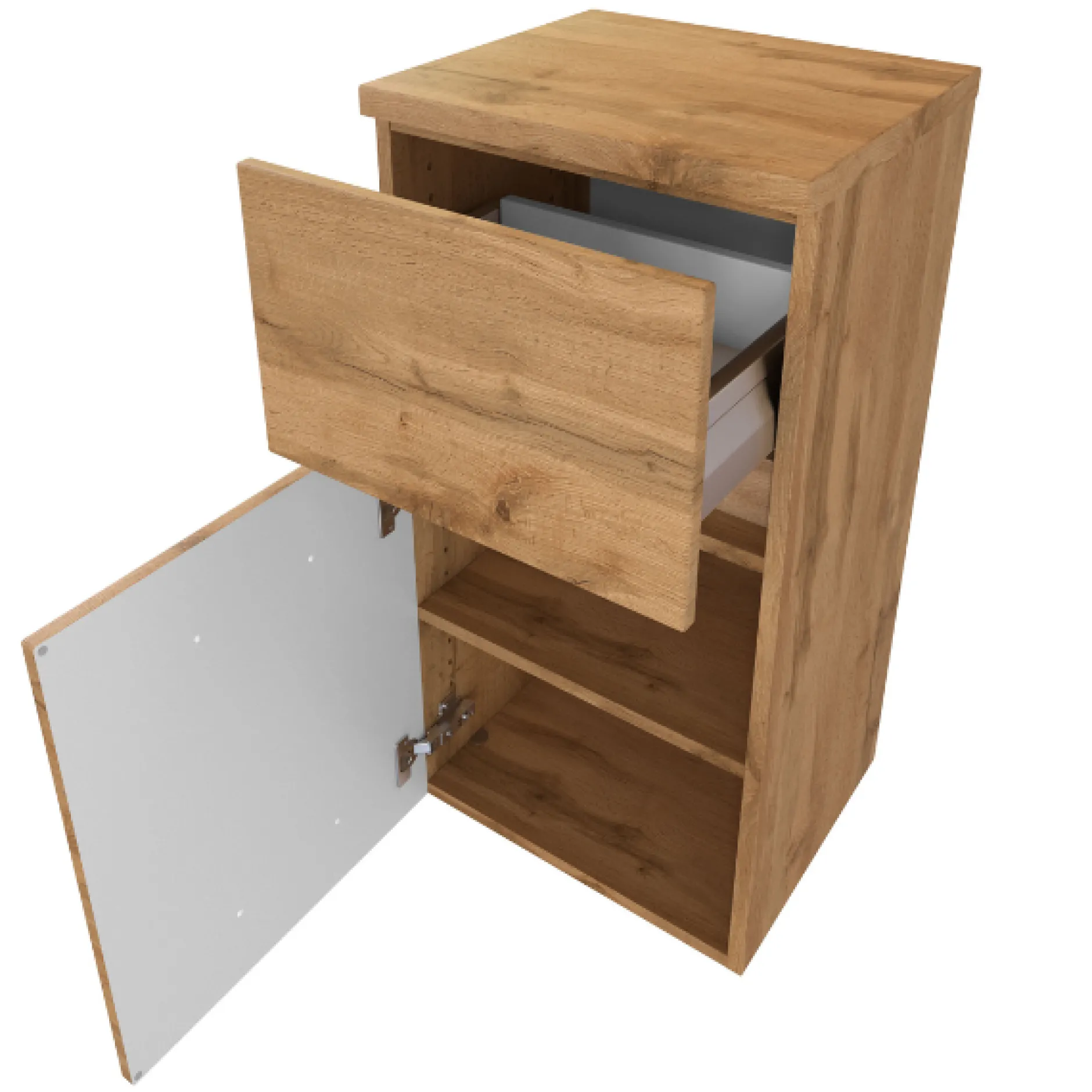 Badezimmerschrank Pisca 40cm 1 Tür und 1 Schublade - Eiche