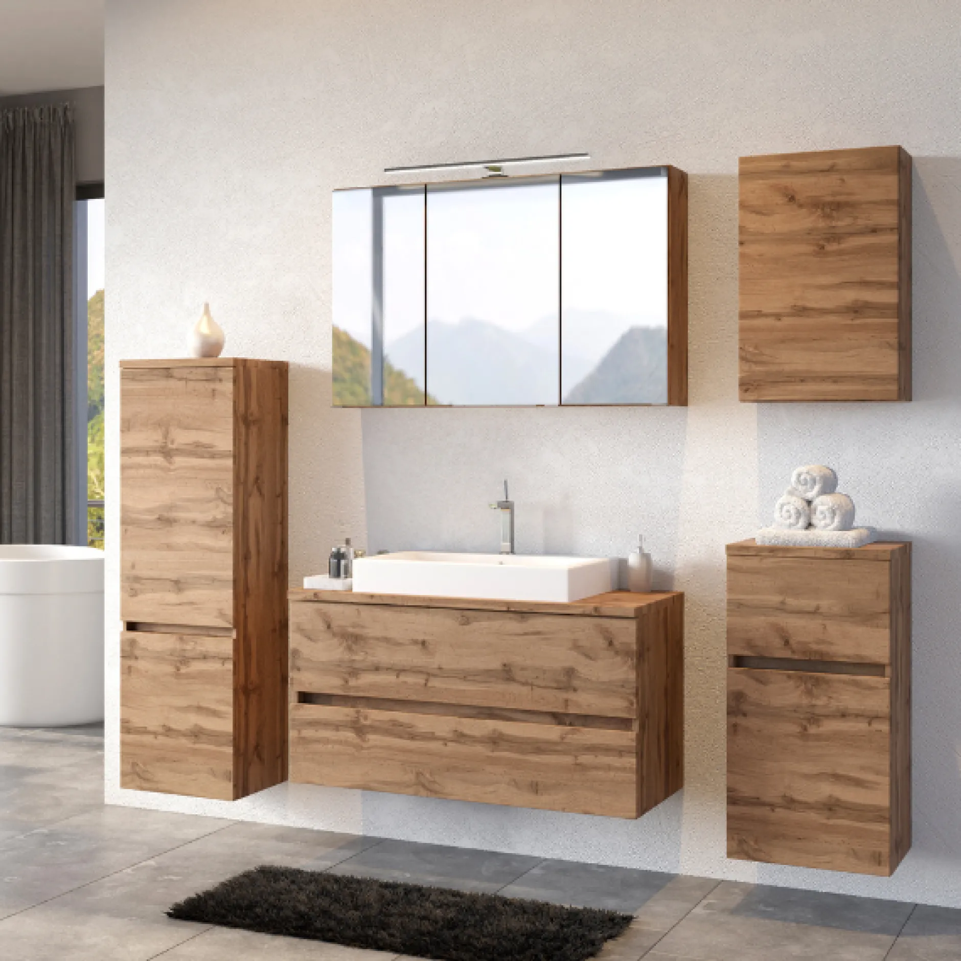 Badezimmerschrank Pisca 2 Türen - Eiche