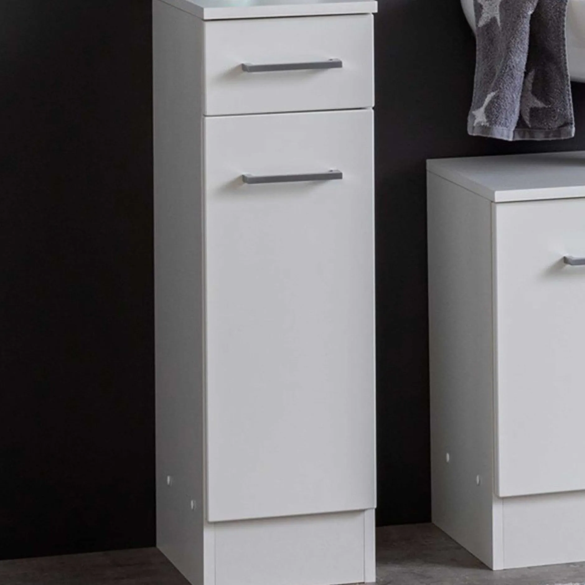 Badezimmerschrank Ricca 25cm 1 Tür und 1 Schublade - weiß