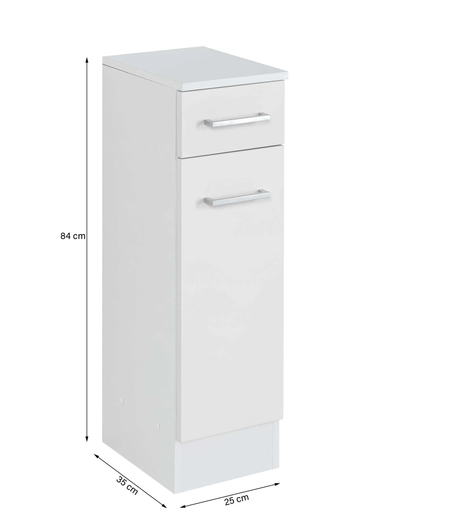 Badezimmerschrank Ricca 25cm 1 Tür und 1 Schublade - weiß