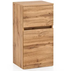 Badezimmerschrank Vikas 1 Tür und 1 Schublade - Eiche