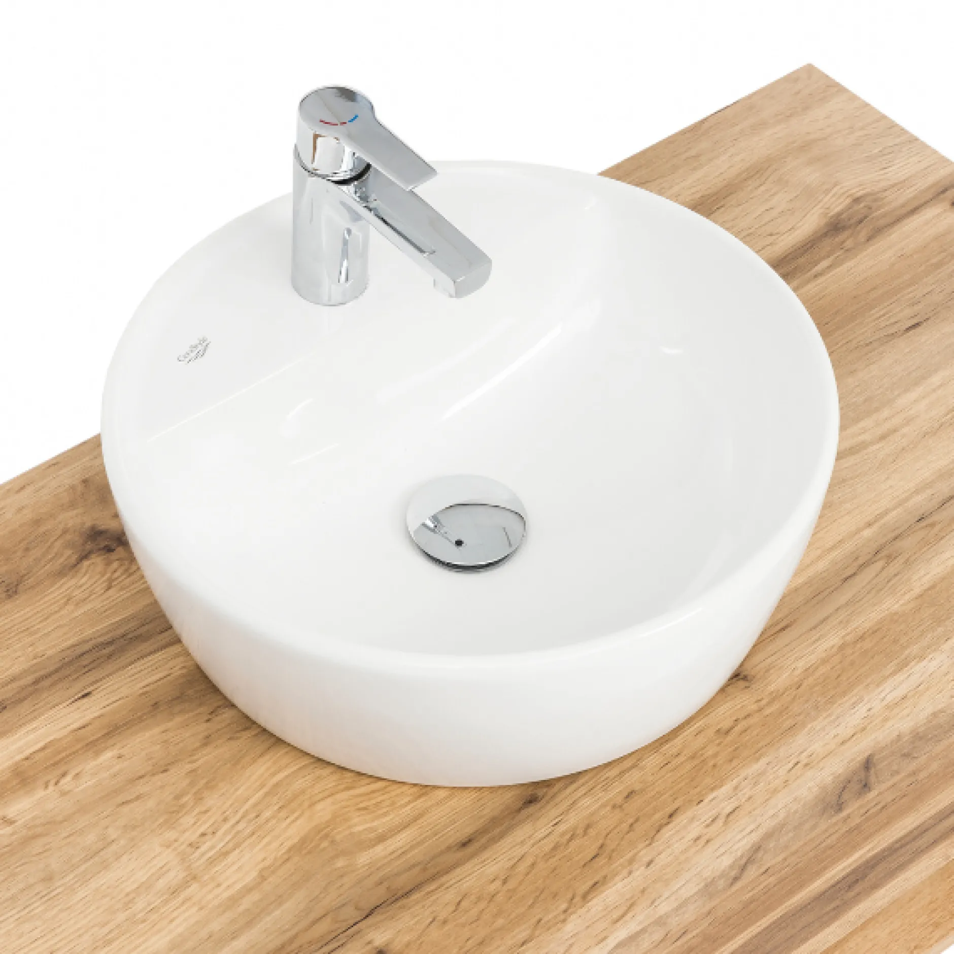 Badezimmerset Kaprun | Doppelwaschtisch und Spiegelschrank mit Beleuchtung | Wotan Oak