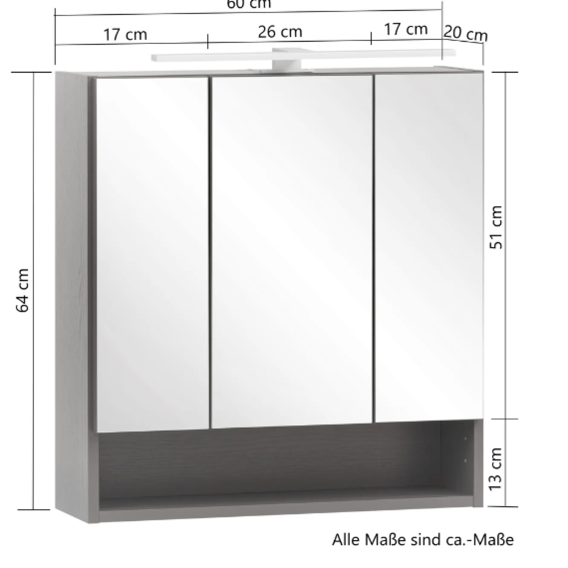 Badezimmerset Kaprun | Waschtisch und Spiegelschrank | Graphitgrau