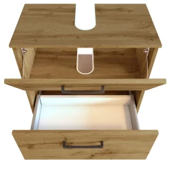 Badezimmerset Manchester | Waschtischschrank, Spiegelschrank, Säulenschrank | Wotan Eiche Design