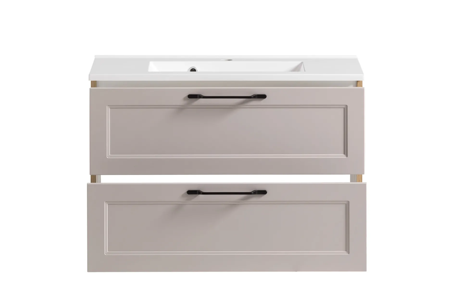 Badezimmerset Meran | Waschbeckenschrank, Spiegelschrank mit Beleuchtung | Farbe Cashmere