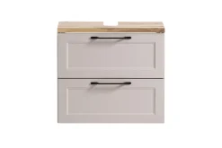 Badezimmerset Meran | Waschtischschrank, Spiegelschrank mit Beleuchtung | Farbe Kaschmir