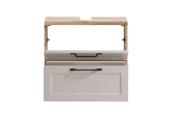 Badezimmerset Meran | Waschtischschrank, Spiegelschrank mit Beleuchtung | Farbe Kaschmir
