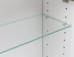 Badezimmerset Meran | Waschtischschrank, Spiegelschrank mit Beleuchtung | Weiß