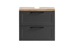 Badezimmerset Meran | Waschtischschrank, Spiegelschrank mit Beleuchtung | Grau