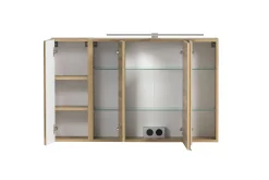 Badezimmerset Varese | Waschbecken- und Spiegelschrank | Design Wotan Oak / Grey