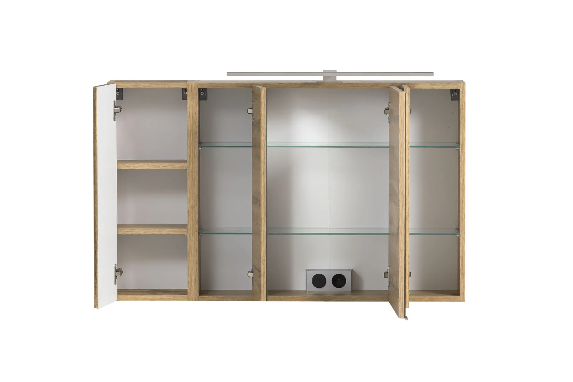 Badezimmerset Varese | Waschbecken- und Spiegelschrank | Wotan Eiche / Betondesign
