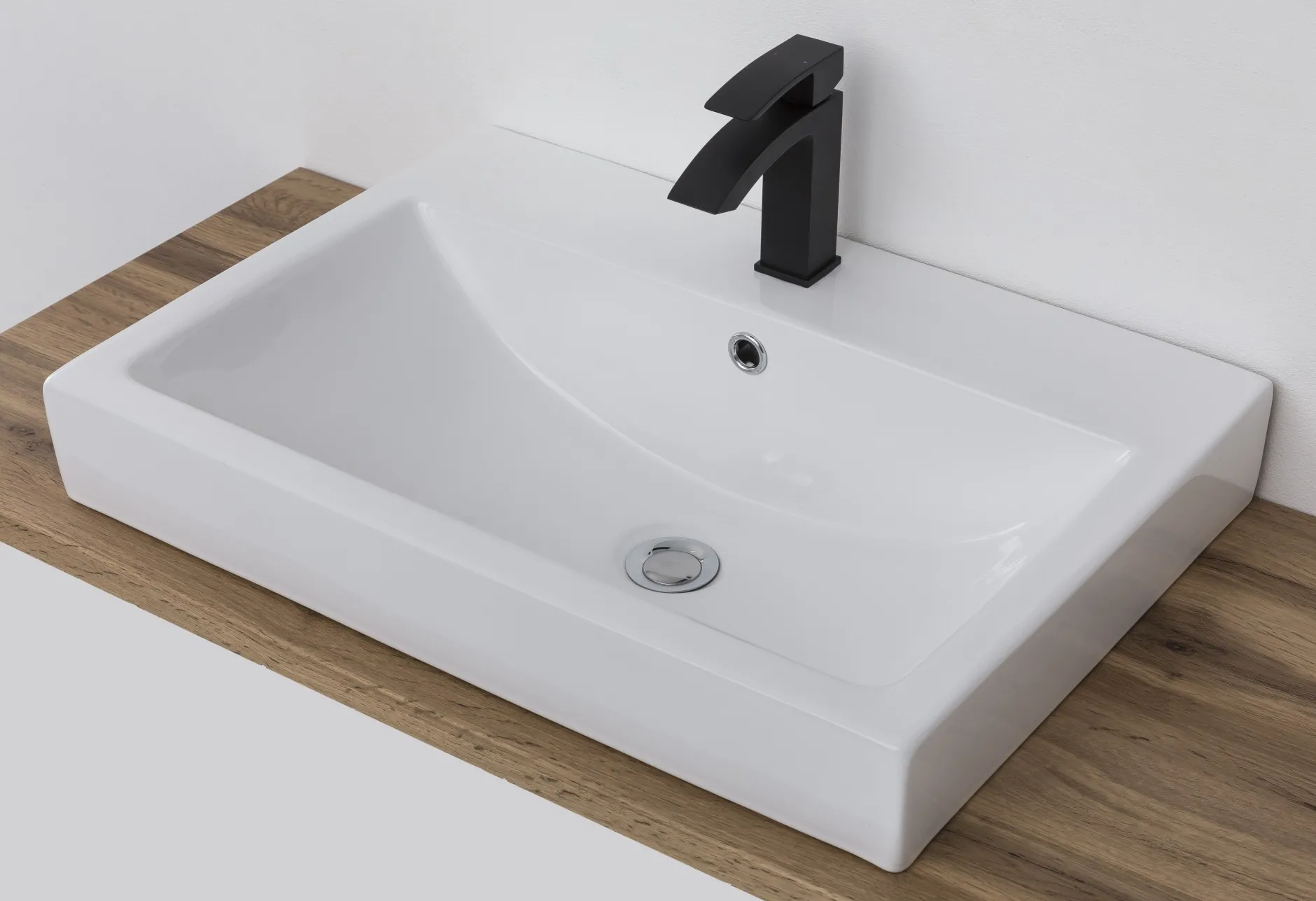 Badezimmerset Varese | Waschbecken- und Spiegelschrank | Wotan Eiche / Betondesign