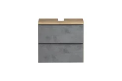 Badezimmerset Varese | Waschtisch und Spiegelschrank mit Beleuchtung | Wotan Eiche Beton-Design