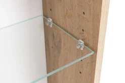 Badezimmerset Varese | Waschtisch und Spiegelschrank mit Beleuchtung | Wotan Eiche weißes Design