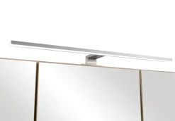 Badezimmerset Varese | Waschtisch und Spiegelschrank mit Beleuchtung | Wotan Eiche Graues Design