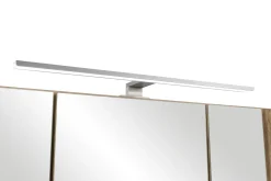 Badezimmerset Varese | Waschtisch und Spiegelschrank mit Beleuchtung | Wotan Eiche Graues Design