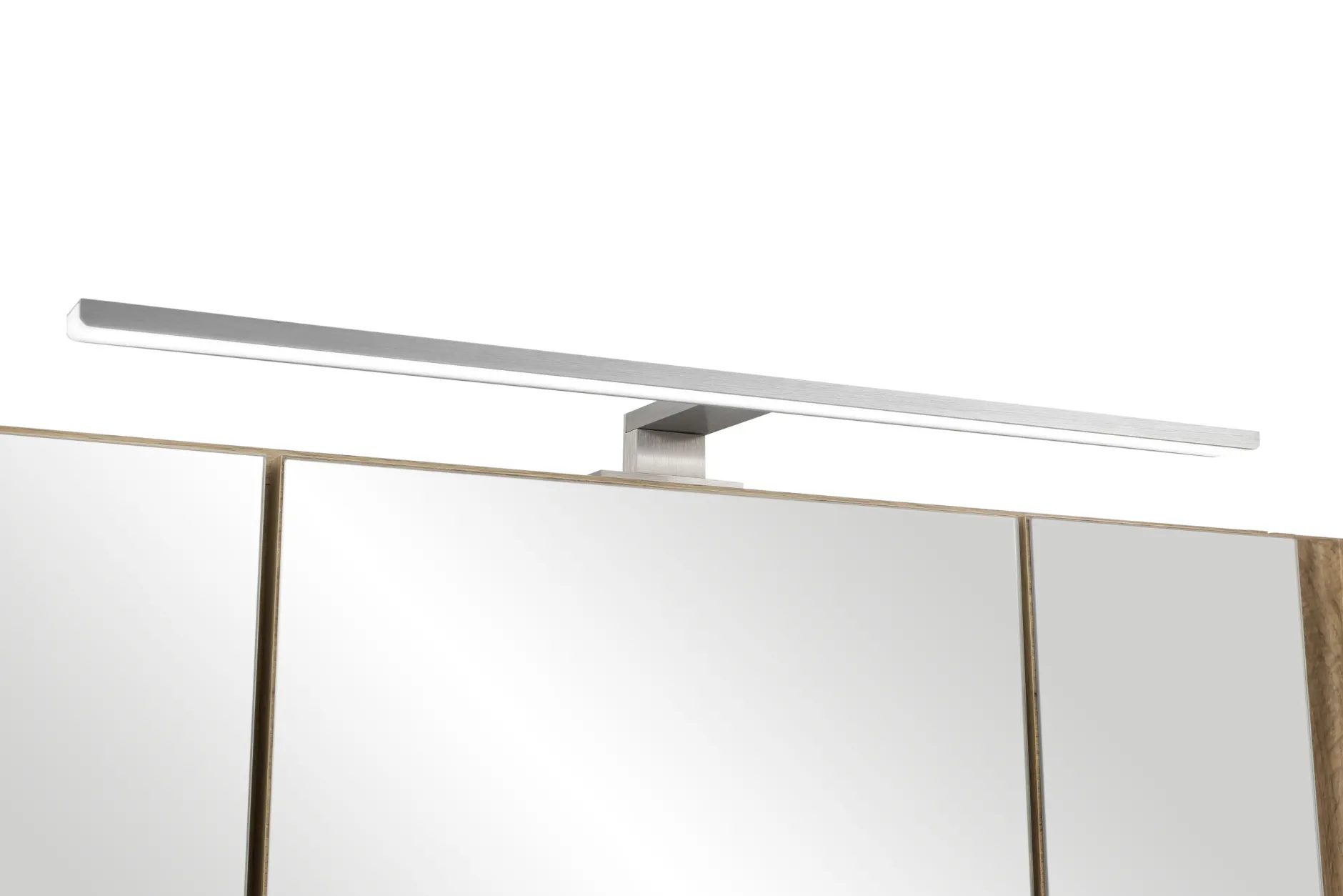Badezimmerset Varese | Waschtisch und Spiegelschrank mit Beleuchtung | Wotan Eiche Graues Design