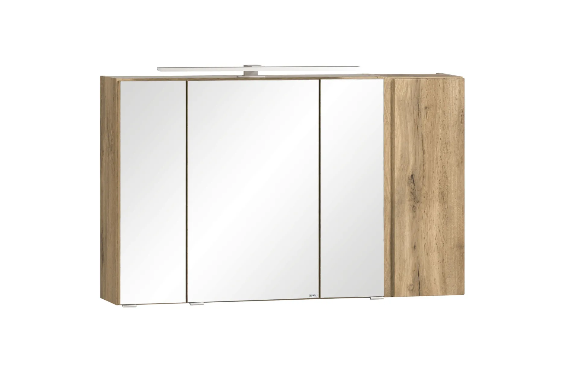 Badezimmerset Varese | Waschtisch und Spiegelschrank mit Beleuchtung | Wotan Eiche Beton Design