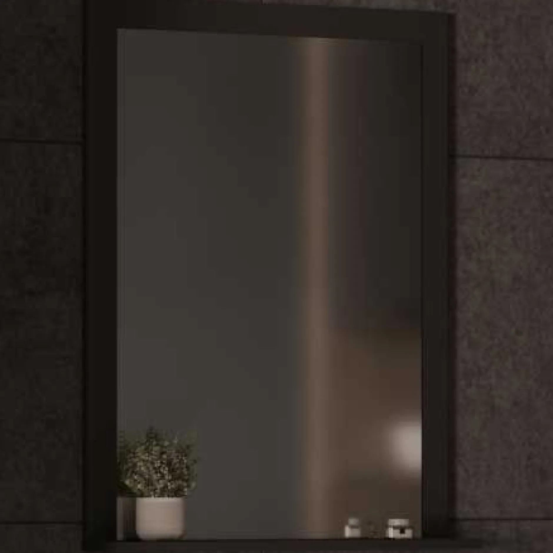 Badezimmerspiegel Lagon - 64x12x83cm - schwarz