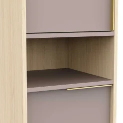 Badezimmer-Säulenschrank Azul - 40x40x153cm - 2 Türen - beige