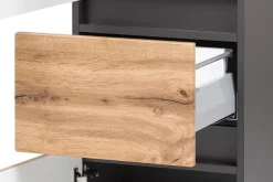 Badkombination Kornel 5 3-teilig mit grauem Waschbecken - Graphitgrau/Eiche