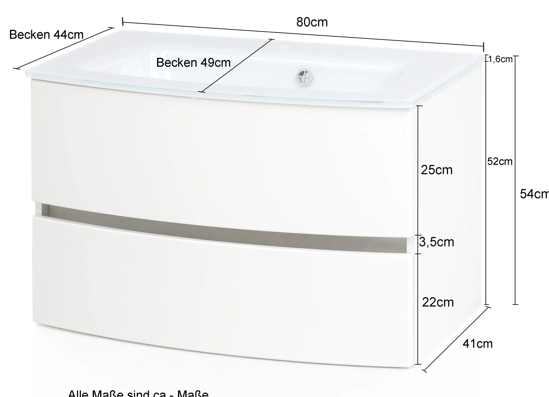 Badkombination Kornel 7 4-teilig mit weißem Waschbecken - graphitgrau