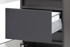 Badkombination Kornel 9 4-teilig mit weißem Waschbecken - graphitgrau